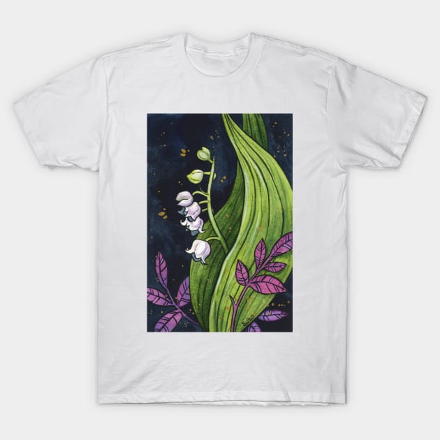 Lily of the valley - full painting T-Shirt by Ellen Wilberg